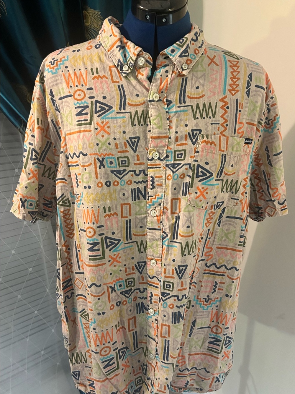 Chubbies MENS SIZE XXL Casual Geometric Print Button-Up Shirt - Multicolor